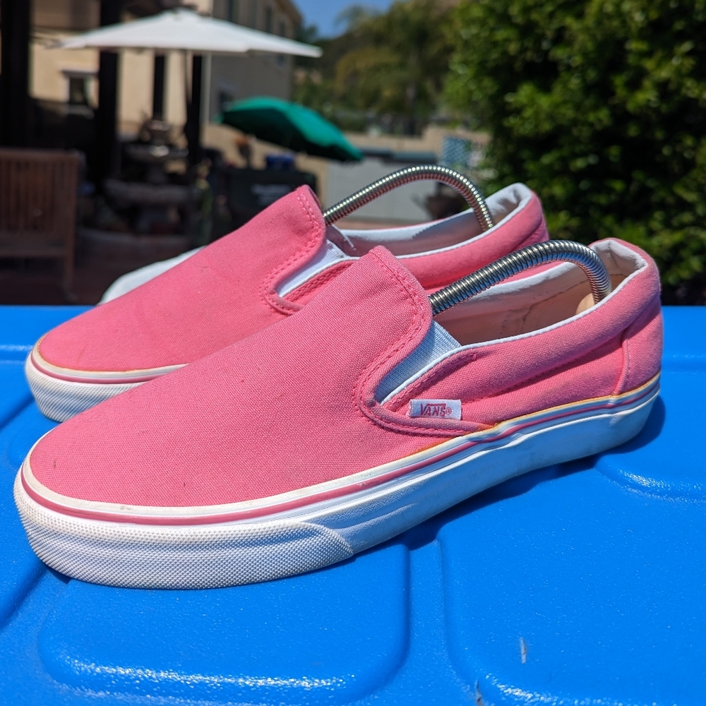 Pink Vans Classic Slip On Shoes Women's 8/Men's 6.5